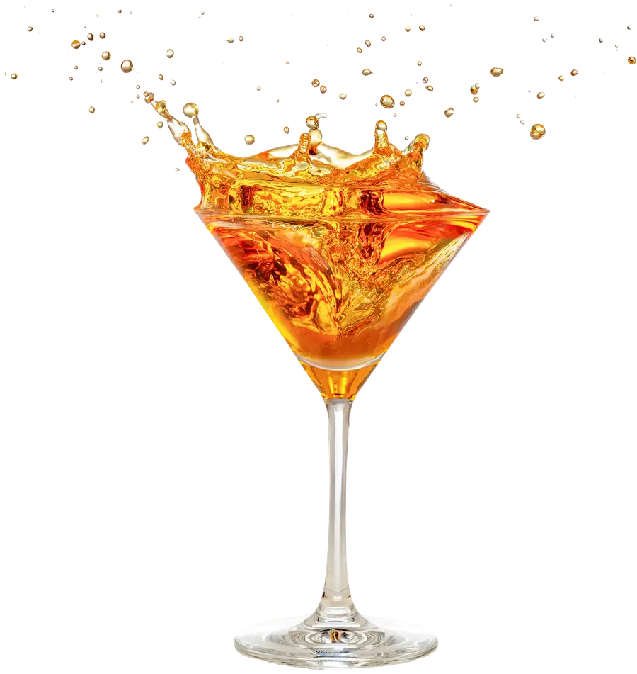 Cocktail som stänker upp ur glaset