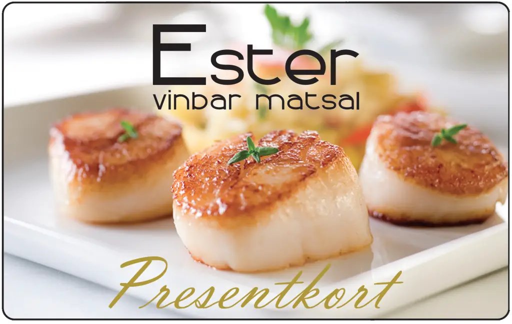 Presentkort från Restaurang Ester med pilgrimsmusslor